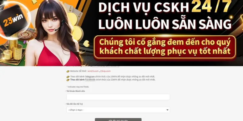 23win hỗ trợ kênh live chat